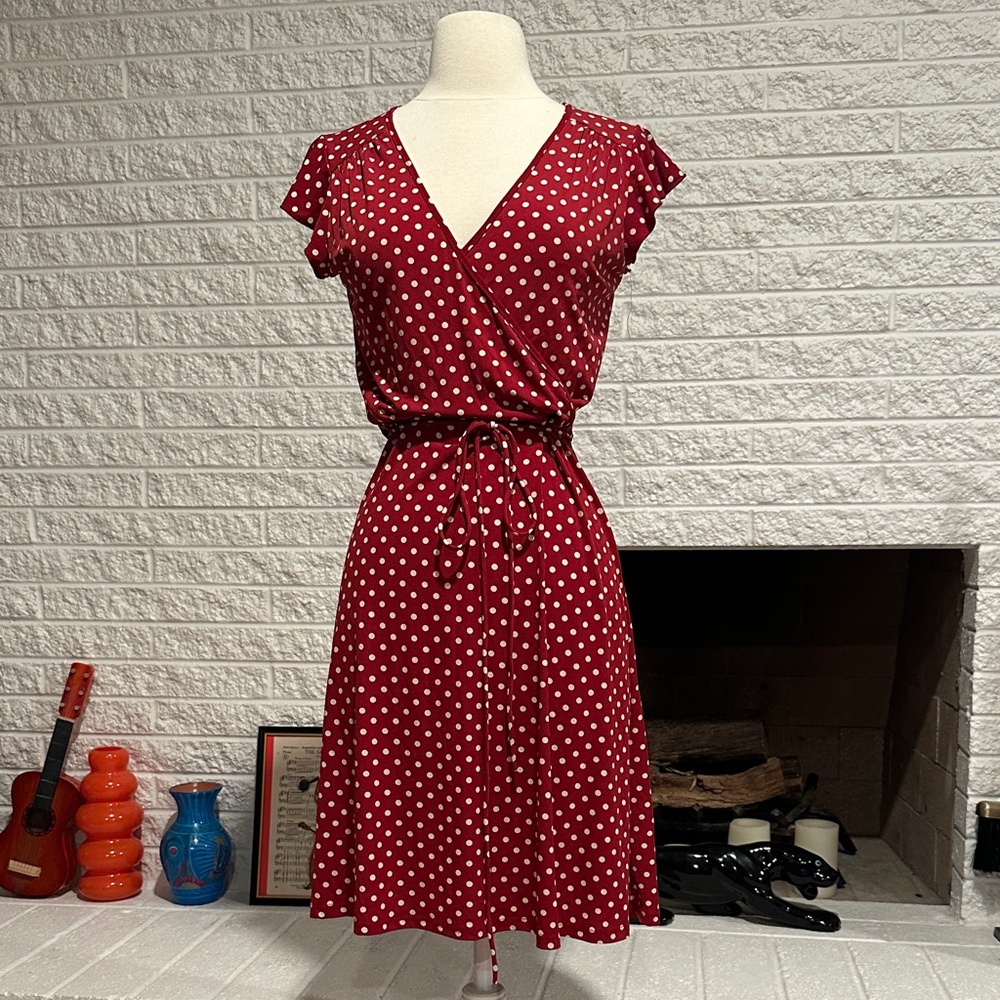 Wet Seal Red Polka Dot Midi Dress